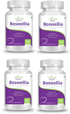 Natures Velvet Lifecare Boswellia Serrata Pure Extract 500 mg, 60 Veggie Capsules - Pack of 4(4 x 60 No)