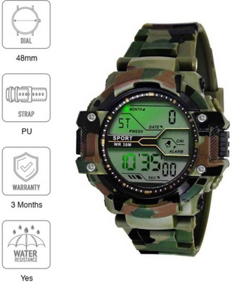 Nakshu CH012 New Ch-012 Sport look army edition L17 light Digital Watch - For Men