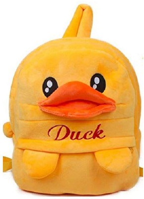 SPIRITED Kids School Duck Fabric Cartoons Soft Plush Bag for Age 3-5 Year Kids 11 L Backpack(Yellow)