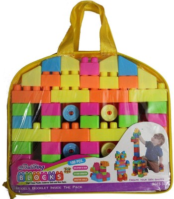 Willyard Educational 100+pieces (92 Pieces +8 Tyres) building blocks Toys For Kids Skill Development,Hand Eye cordination, Non-Toxic | Brain Building |Creative |Learning toy/toys Improve Logical Thinking And Cognitive Skills Of KidsPuzzle Game Fun Plastic Colorful Pattern House Indoor Outdoor Fun Ga