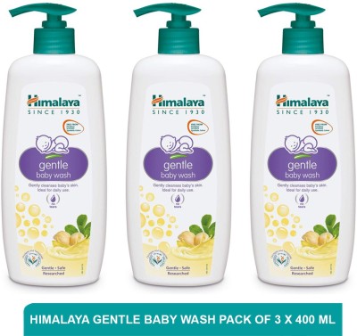 HIMALAYA Gentle Baby Wash | Baby Moisturiser (pack of 3)400ml(3 x 400 ml)