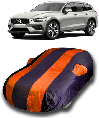 KASHYAP FASHION WORLD Car Cover For Volvo V60 Cross Country (With Mirror Pockets)(Blue, Orange)