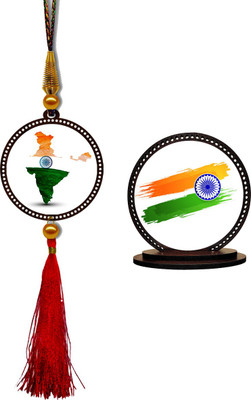 GiftzLane I Love My India Car Hanging Premium & Car Dashboard Idol Showpiece Combo Car Hanging Ornament(Pack of 2)