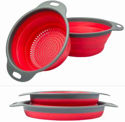 Prolieve Collapsible Strainer(Red, Black Pack of 2)