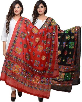 CHINU ENTERPRISES Cotton Blend Embroidered Women Dupatta