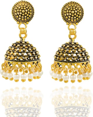 SAIIZEN Traditional Gold Plated Pearl Jhumka Jhumki Earrings For Women & Girls Pearl Alloy Jhumki Earring
