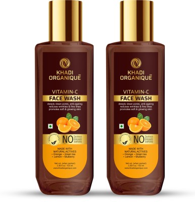 khadi ORGANIQUE Vitamine c face wash For Deeply clean skin pores, Anti-ageing, Reduces wrinkles & glowing skin (SLS & PARABEN FREE) Face Wash(200 ml)