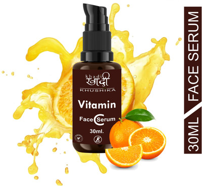 Khadi Khushika Vitamin C Face Brightening Serum - For Fading Hyperpigmentation | Skin Whitening | Anti Aging | Reduces Dark Circle | Vitamin C Face Serum For Men | Vitamin C Face Serum For Women(30 ml)