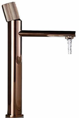 InArt Brass Single Lever Basin Mixer with Textured Knob Design/Hot & Cold Wash Basin Faucet (Counter Basin Mixer) (Rose Gold) Basin Mixer Faucet(Deck Mount Installation Type)