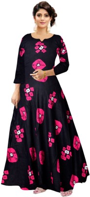 SILVER ORGANISATION Anarkali Gown(Black)