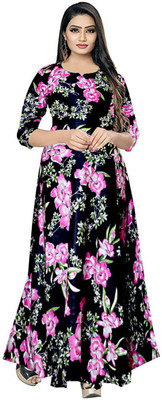 Trendy Fab Anarkali Gown(Pink)