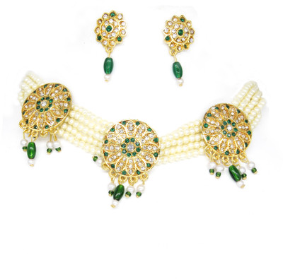 VIVA VIRAL Alloy Gold, Green, White Jewellery Set(Pack of 1)