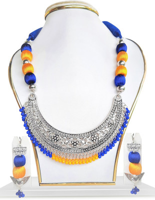 MUMPI COLLECTION Oxidised Silver Multicolor Jewellery Set(Pack of 1)