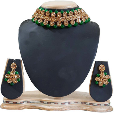 ANRA JEWEL Mother of Pearl, Alloy Gold, Green Jewellery Set(Pack of 1)