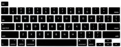 Saco Chiclet Keyboard Skin for MBook New Pro 16 Inch Model A2141 (2019 Release) & MBook 13 inch Model A2289/A2251 (2020 Release) with Touch Bar and Touch ID Model - Black MBook New 16 Inch Model A2141 (2019 Release) & MBook 13 inch Model A2289/A2251 (2020 Release) with Touch Bar and Touch ID Model -