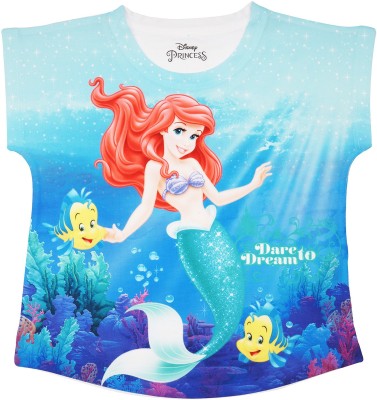 DISNEY PRINCESS Girls Party Polycotton Top(Blue, Pack of 1)
