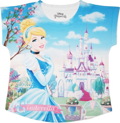 DISNEY PRINCESS Girls Party Polycotton Top(Blue, Pack of 1)