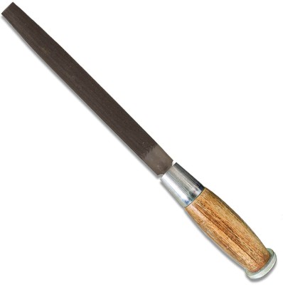 AMB Wooden Handle Steel Cut Half Round File 8 Inches Knife Sharpening Steel(Carbon Steel)