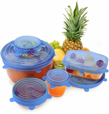 VACULACE Silicone Stretch Lids,Set of 6 Multi Size Reusable Silicone Lids Food and Bowl Covers,Dishwasher and Freezer Safe (Multicolor) 5 inch Lid Set, Pack of 6(Silicone)