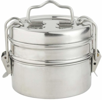 Super HK Stainless Steel Food Grade Lunch Box | Traditional Tiffin Box for School/Office | 2 Tier 2 Containers Lunch Box 2 Containers Lunch Box(400 ml)