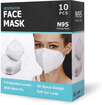 KATHIYAWAD SHOPPING N95 / KN95 FFP2 5 Layer Reusable Anti - Pollution , Anti - Virus Breathable Face Mask N95 Washable ( White ) for Men , Women and Kids 5FM Reusable Mask Reusable(White, Free Size, Pack of 10)
