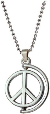 Sullery Peace Sign Anjaan Slide Charm Sterling Silver Stainless Steel Pendant Sterling Silver Stainless Steel Pendant