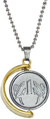 Shiv Jagdamba One Rupee Coin Anjaan Locket Sterling Silver Stainless Steel Pendant Set