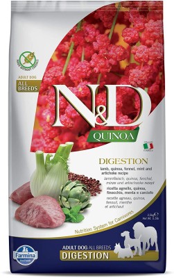 Farmina N&D Quinoa - Digestion - Dog Dry Food - Grain Free - (Lamb, Fennel & Mint)- Adult- All Breeds Lamb 2.5 kg Dry Adult Dog Food