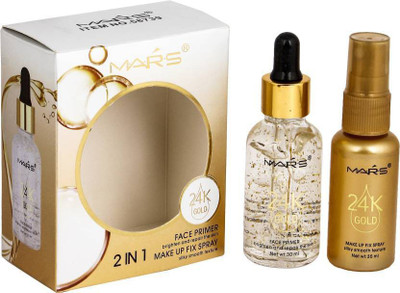 MARS 2 in 1 24 K Gold Primer and Makeup Setting Spray Primer - 65 ml (Transparent) Primer  - 65 ml(Transparent)