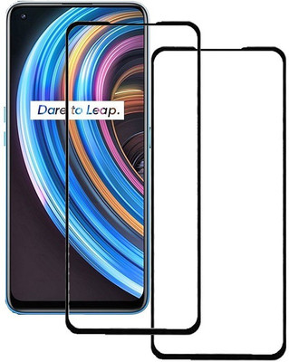 HOBBYTRONICS Edge To Edge Tempered Glass for REALME 8(Pack of 2)
