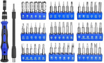 LipiWorld Professional Repair Tools Kit 58 in 1 Precision Screwdriver Set with 54 bits Magnetic Screwdriver Kit Stainless Steel Professional Repair Tools Kit for Phone Laptop PC Camera Game Console Glasses and More Standard Screwdriver Set(Pack of 58)
