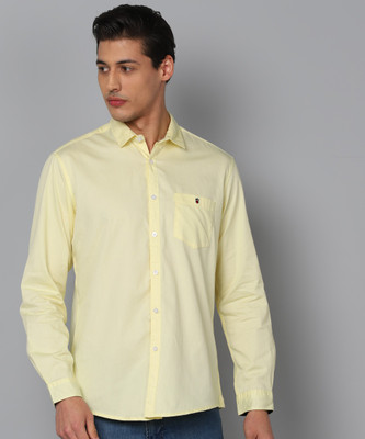 LOUIS PHILIPPE Men Solid Casual Yellow Shirt