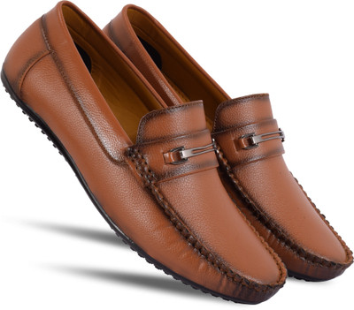 SHUAN Loafers For Men(Tan , 8)