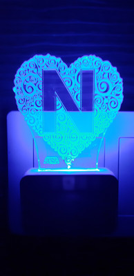 Super Ajanta 2170 N Alphabet 3D Night Lamp For Home And Decor Night Lamp(10 cm, Blue)