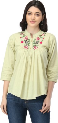 STYLOKAT Casual Printed Women Green Top