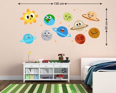 WALLSTICK 91.44 cm PLANETS IMAGE STICKER Self Adhesive Sticker(Pack of 1)