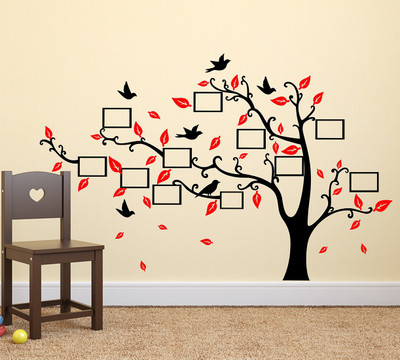 Wallzone 150 cm Red Photo Frames Removable Sticker(Pack of 1)