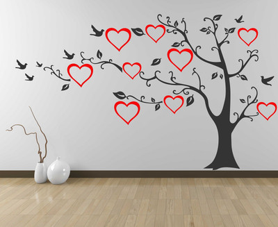 fuzzy 145 cm lovely tree Self Adhesive Sticker(Pack of 1)