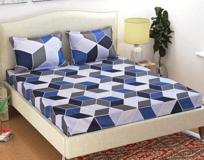 LOXICA 144 TC Polycotton Double Printed Flat Bedsheet(Pack of 1, Multicolor)
