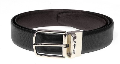 Albetro Men Formal Black Genuine Leather Reversible Belt