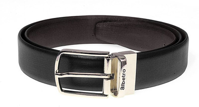 Albetro Men Formal Black Genuine Leather Reversible Belt