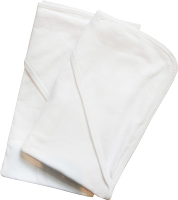 Picksparrow Solid Single Hooded Baby Blanket for  Mild Winter(Cotton, White)