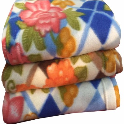 Comfytouch Printed Single Fleece Blanket for  AC Room(Polyester, Brown, White, Blue, Pink)