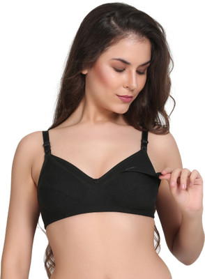 Zunahme Breastfeeding Maternity Bra Women Maternity/Nursing Non Padded Bra(Black)