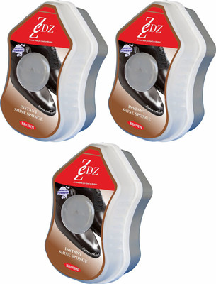 Zedz Instant Shine Sponge Brown (Set of 3) Shiner(10 ml, Brown)