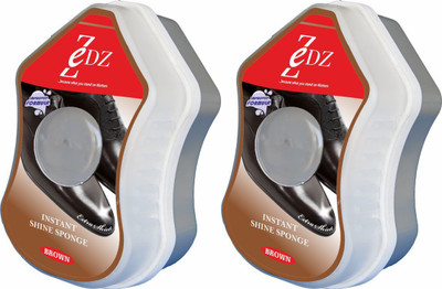 Zedz Instant Shine Sponge Brown (Set of 2) Shiner(10 ml, Brown)