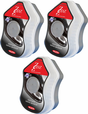 Zedz Instant Shine Sponge Black (Set of 3) Shiner(10 ml, Black)