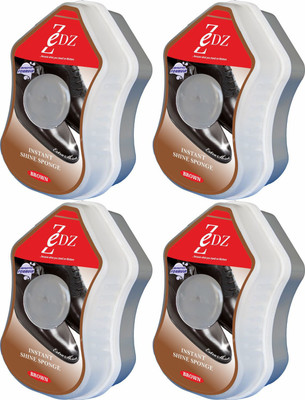 Zedz Instant Shine Sponge Brown (Set of 4) Shiner(10 ml, Brown)