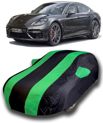 Gavya Car Cover For Porsche Panamera (With Mirror Pockets)(Green, Black)