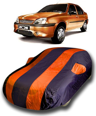 SanginiSang Car Cover For Ford Ikon (With Mirror Pockets)(Orange, Blue)
